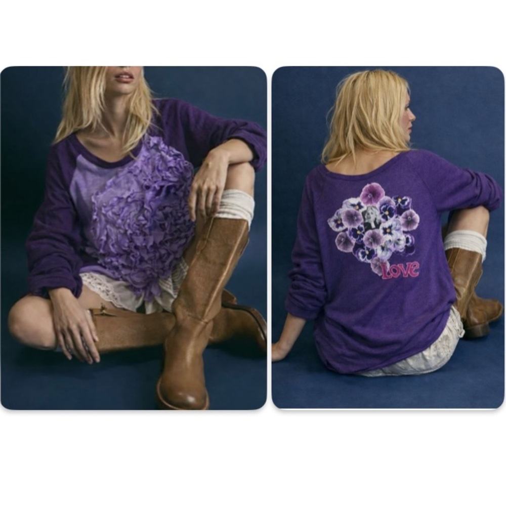 Hand Crafted Purple Ruffle Top